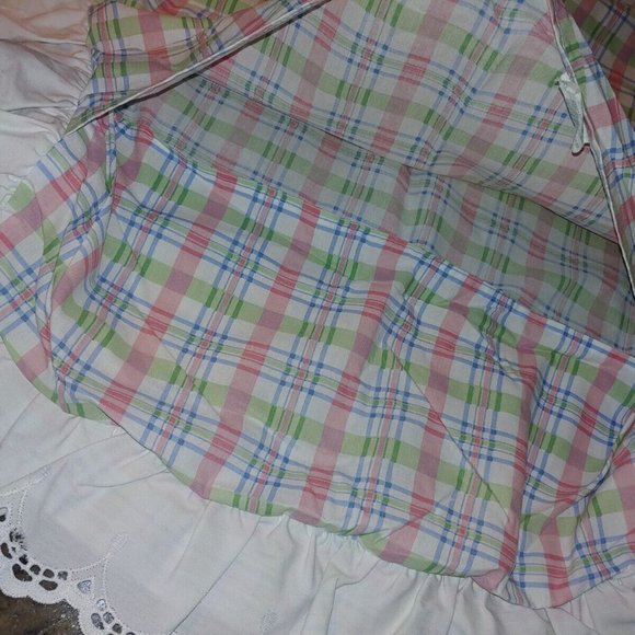 5pc Waverly Secret Garden Floral Plaid Vtg Bedding Set